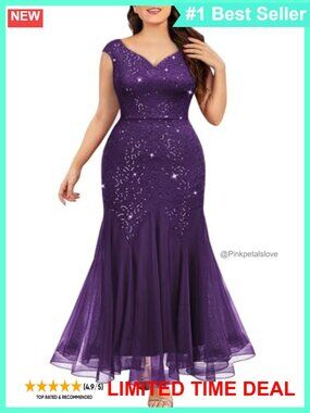 Miusol Plus Sequin Lace Mermaid Formal Evening Gown Dress